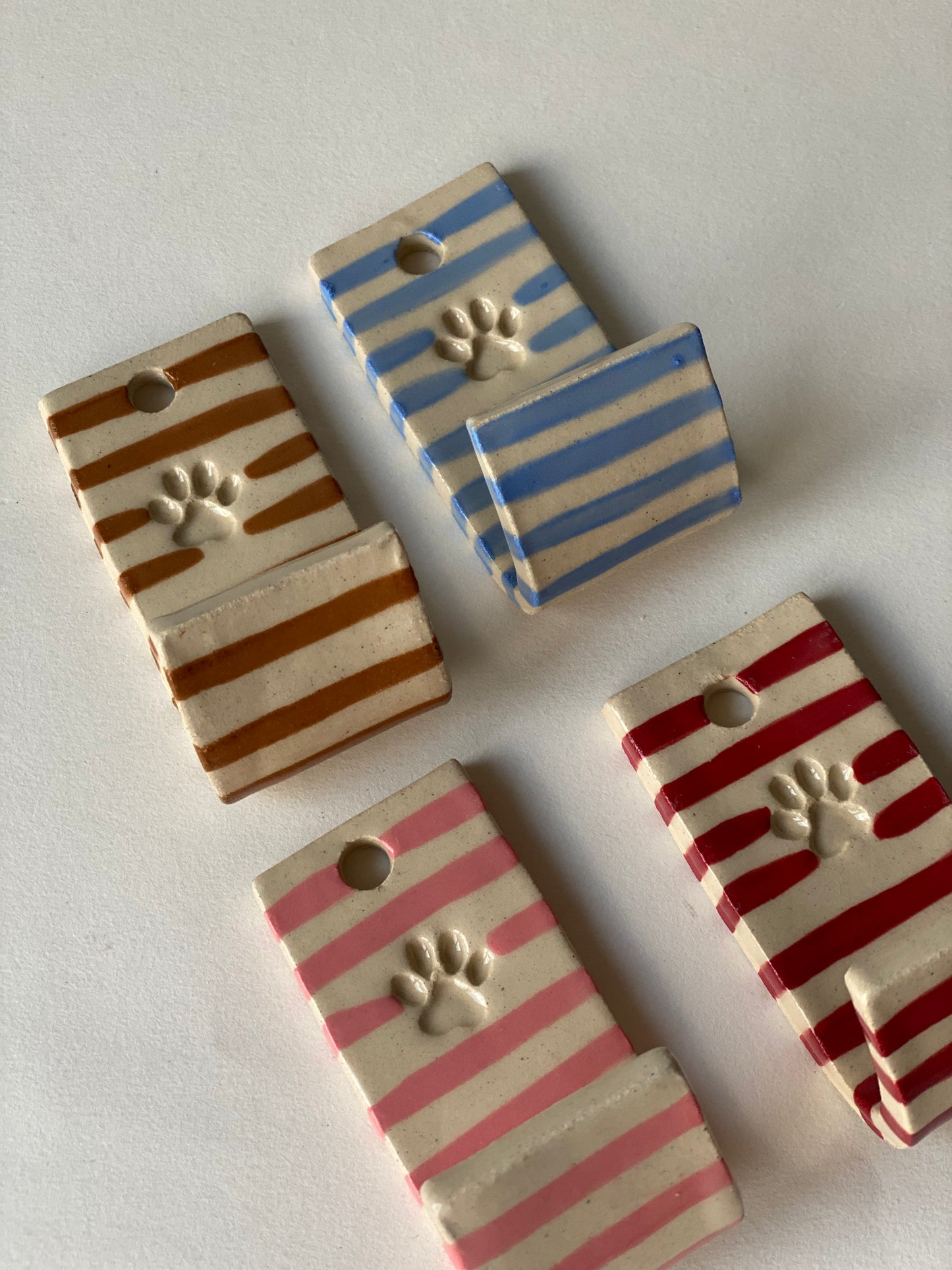 Ready Made - Stripey Pet Hook with Paw (various)