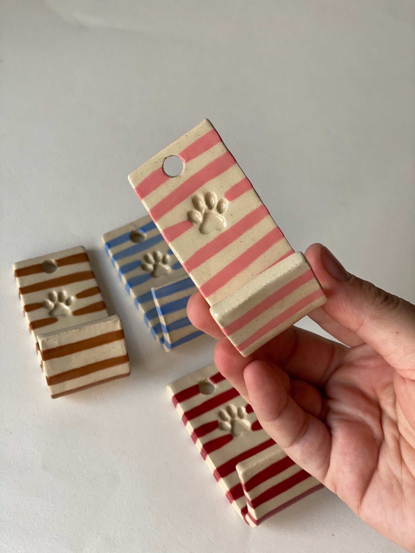 Ready Made - Stripey Pet Hook with Paw (various)