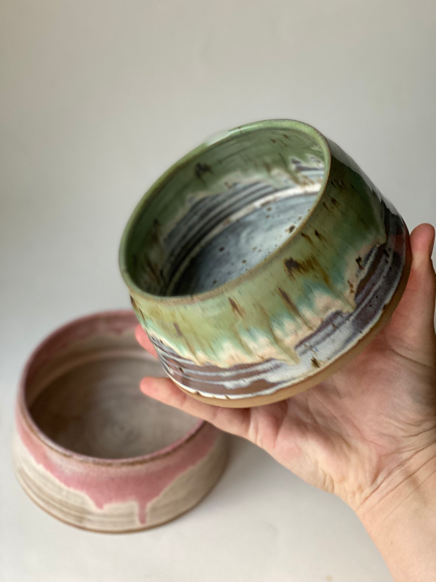 Ready Made - Spaniel shaped Large Pet Bowl in Moss & Sand