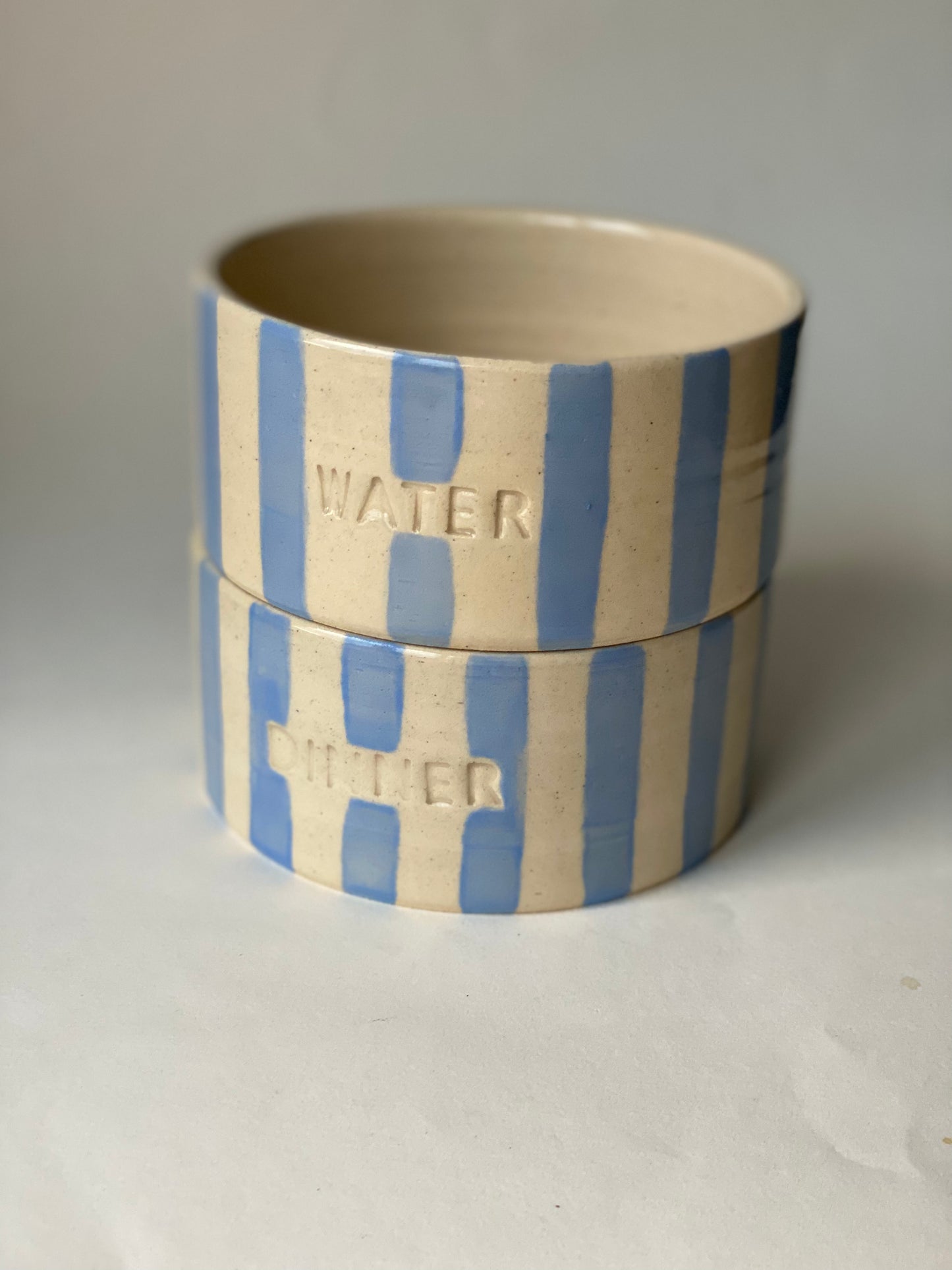 Ready Made - Pet Blue Striped Bowl