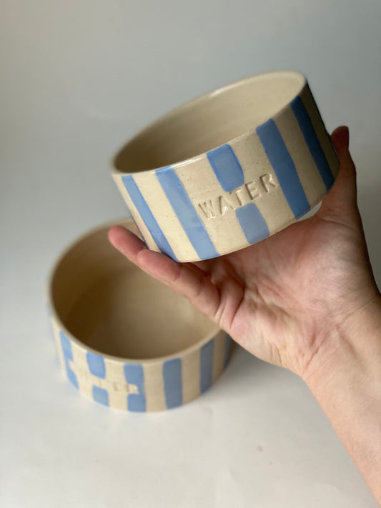 Ready Made - Pet Blue Striped Bowl