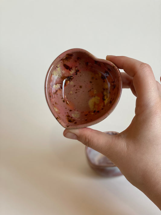Heart Trinket - Speckled Pink