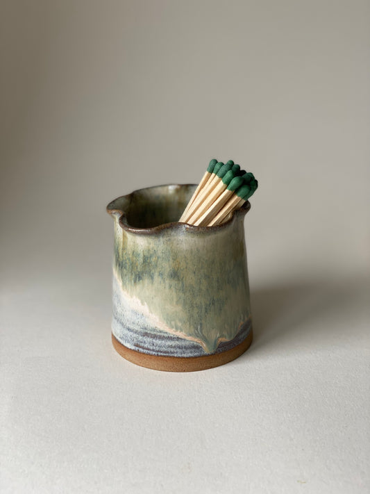 Frilly Matchstick Holder - Eucalyptus Cream