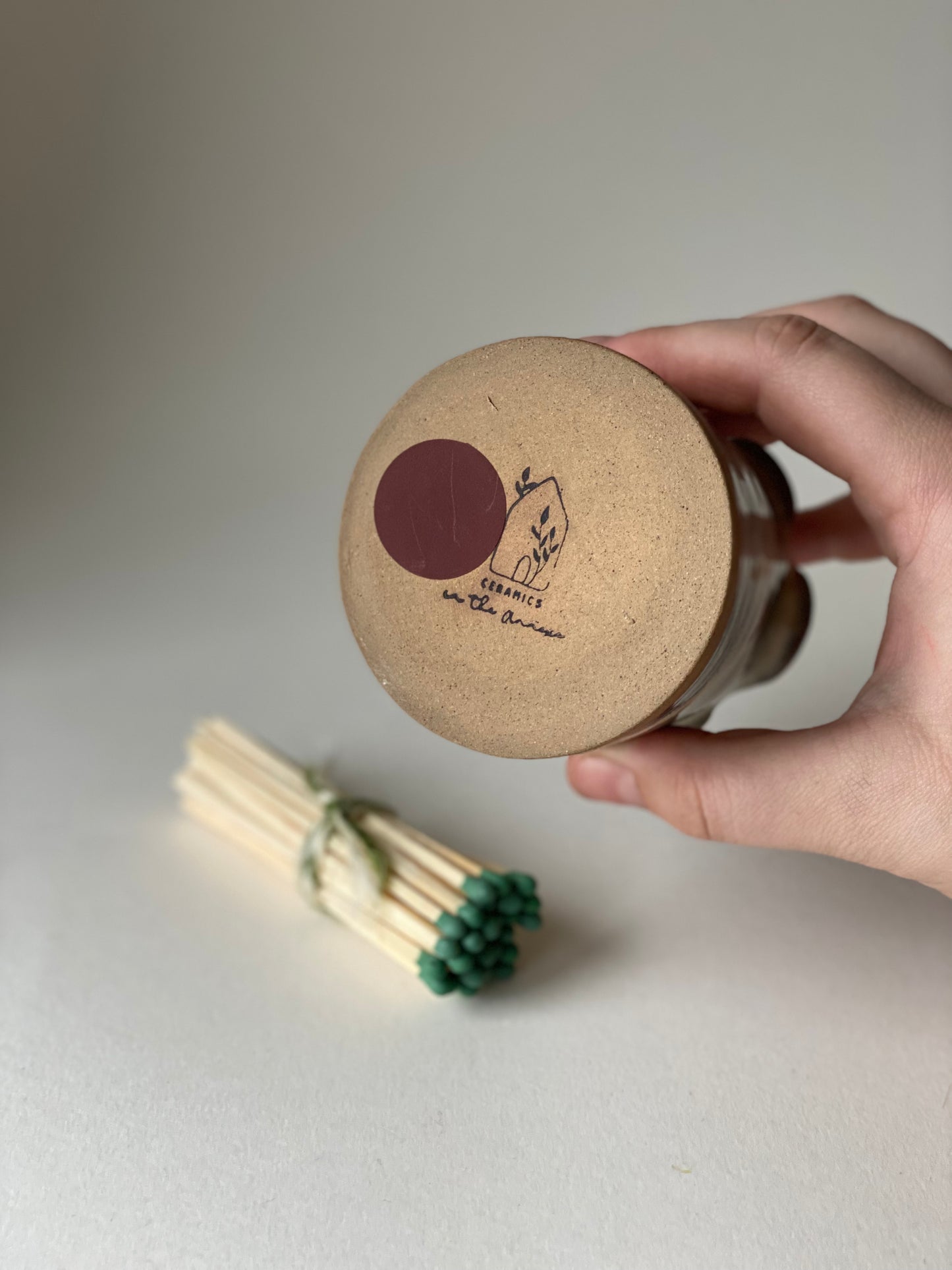 Frilly Matchstick Holder - Eucalyptus Cream