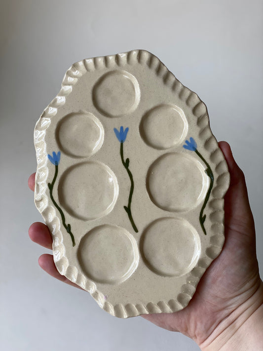 Blue Tulip Paint Palette and Brush Rest Set